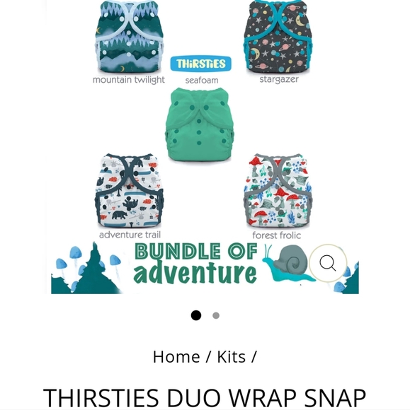 5 Diaper Covers.  Thirsties Brand.   Water Proof Size one.  6 to 18lbs. - Picture 1 of 3